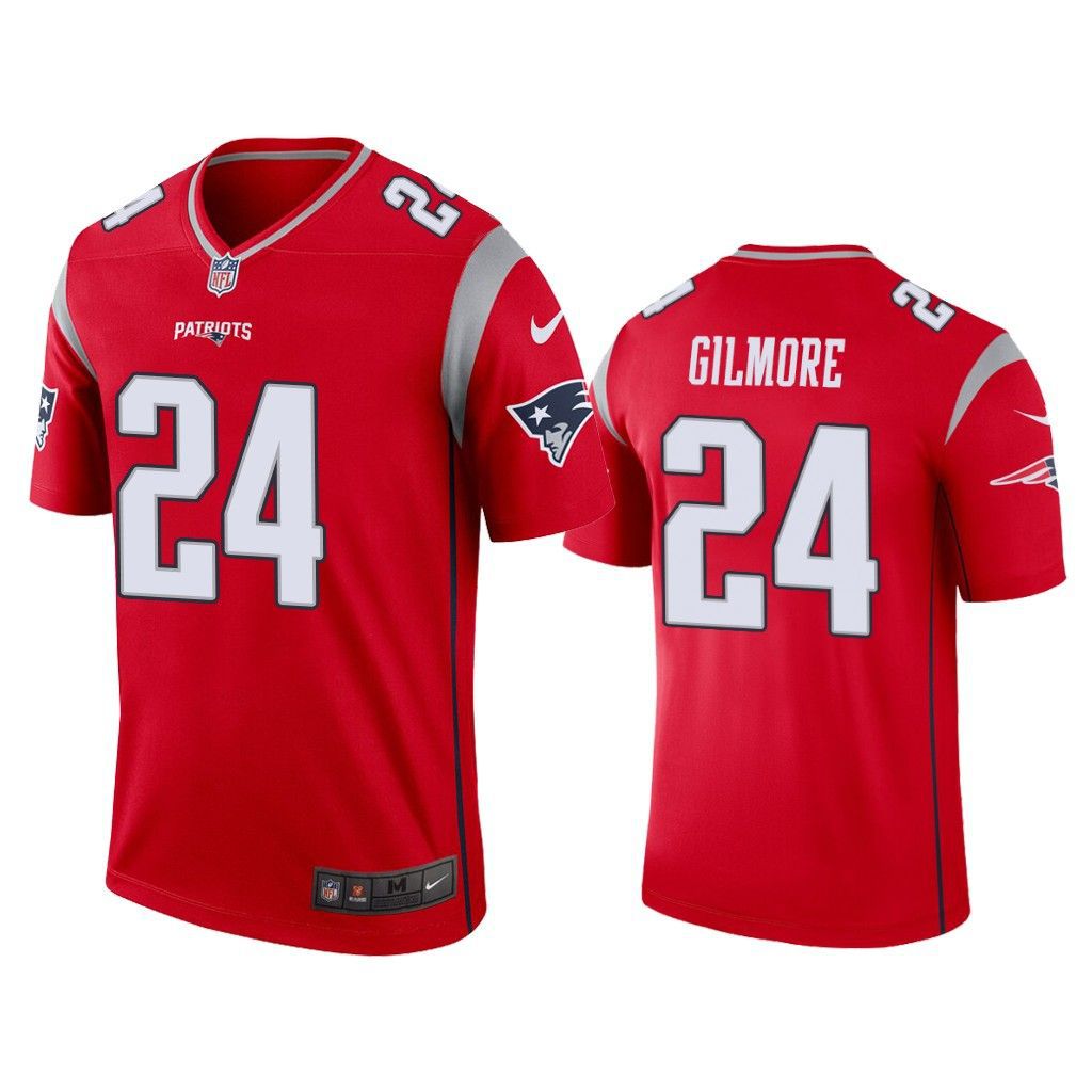 Men New England Patriots 24 Stephon Gilmore Nike Red Inverted Legend NFL Jersey